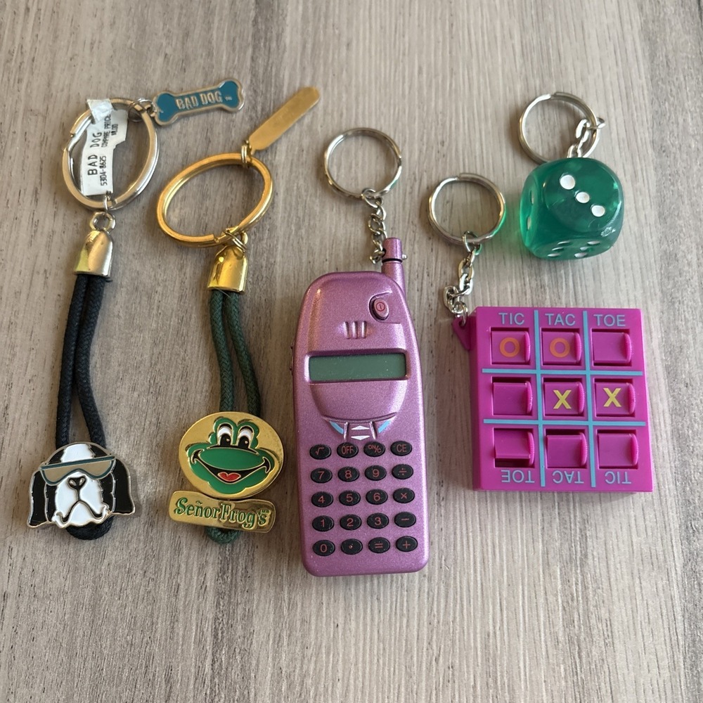 Vintage 1980's-1990's Novelty Keychain Lot of 5 - Picture 2 of 4